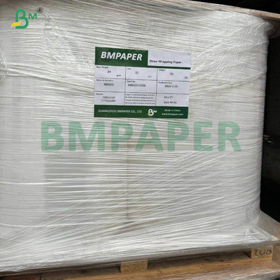 24g 28g হোয়াইট স্ট্রো প্যাকেজিং কাগজ রোলস 27mm প্রস্থ 6000m দৈর্ঘ্য ≠ খাদ্য গ্রেড টাইপ