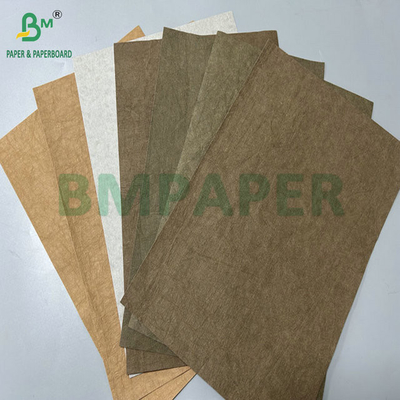 0.৩ মিমি ০.৫৫ মিমি ১৫০ সেন্টিমিটার প্রস্থ বাদামী ঝাঁকুনি প্রাক ধোয়া ক্রাফ্ট কাপড় হ্যান্ডব্যাগের জন্য