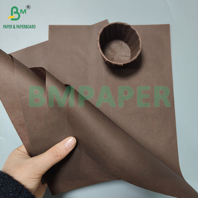 40gsm Greaseproof ব্রাউন বেকিং কাপ কেক কাগজ ট্রে মফিন লাইনার