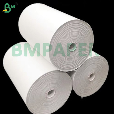 55g ট্রেডমার্ক থার্মাল ফ্যাক্স কাগজ 60um সাদা ক্যাশ রেজিস্টার কাগজ প্রাপ্তি কাগজ রোল