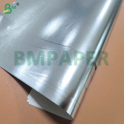 পুনর্ব্যবহারযোগ্য 70gsm 85gsm একক পাশ ধাতুপট্টাবৃত সিলভার ক্রাফ্ট পেপার রোল