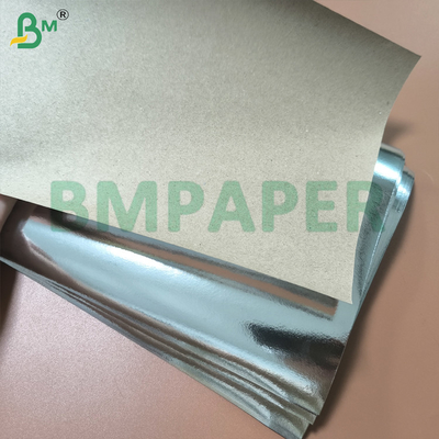 পুনর্ব্যবহারযোগ্য 70gsm 85gsm একক পাশ ধাতুপট্টাবৃত সিলভার ক্রাফ্ট পেপার রোল