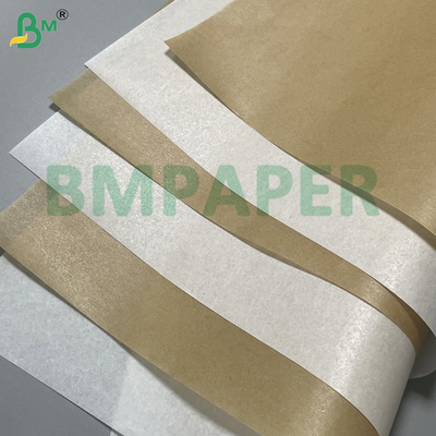 35g 38g ব্রাউন মাইক্রোওয়েভ নিরাপদ এয়ার ফ্রাইয়ার স্ব-আঠালো ব্যাকিং পেপার জন্য Greaseproof সিলিকন পারগামেন্ট কাগজ