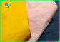 রোল সাইজ 150 সেমি * 110 ইয়ার্ডে অলঙ্ঘনযোগ্য হলুদ গোলাপী ফাইবার ধুয়ে যাওয়া ক্র্যাফ্ট পেপার