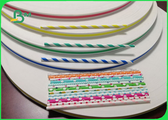 উদযাপন জন্য এফডিএ এফএসসি ওয়েভ পোলকা ডট 60gsm সারফেস স্ট্র পেপার রোল 15 মিমি