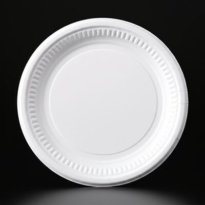 পিইটি লেপ ডাইনিং প্লেট পেপার উপাদান সাদা রঙের খাদ্য ট্রে কাগজ