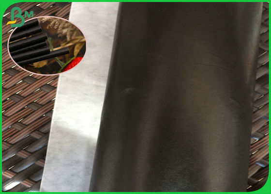 60gsm FSC এবং FDA সার্টিফিকেট কফি বা দুধ চা জন্য মুদ্রণযোগ্য কালো স্ট্রো খাদ্য গ্রেড পেপার রোল