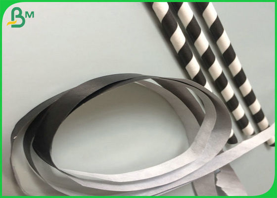 60gsm FSC এবং FDA সার্টিফিকেট কফি বা দুধ চা জন্য মুদ্রণযোগ্য কালো স্ট্রো খাদ্য গ্রেড পেপার রোল