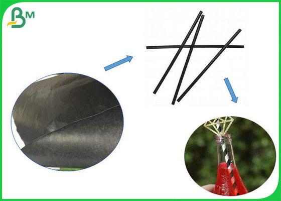 60gsm 120gsm ব্ল্যাক স্ট্রো ফুড গ্রেড পেপার রোল FSC দিয়ে অনুমোদিত বাইডোগ্রেডেবেল এফডিএ কাগজ