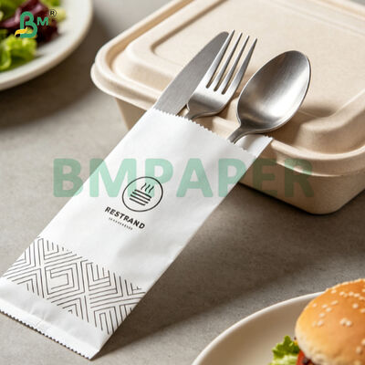 Printable Cutlery Wrapping Paper White Kraft Paper For Disposable Knife