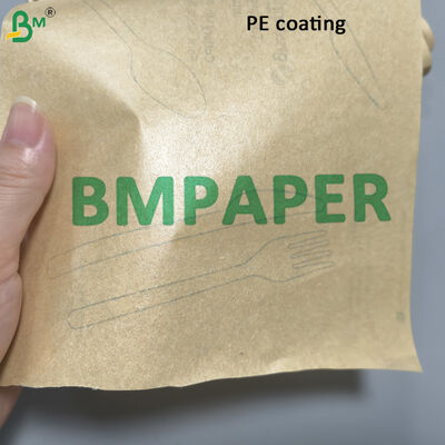 Custom Printed Brown PE Coated Kraft Paper For Food Bags, Liners