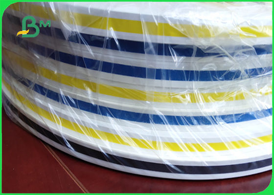 28g &amp; 60g &amp; 120g নীল স্ট্রো পেপার রোলস নমনীয় FSC এবং FDA স্ট্রিপ মুদ্রণ