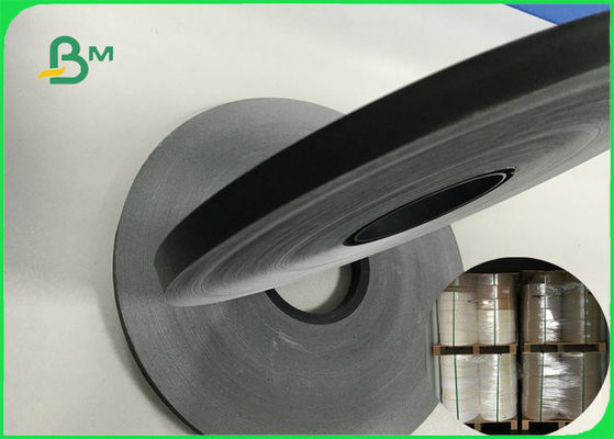 এফডিএ এফএসসি পান করার জন্য 60 গ্রাম এসএমএস খাদ্য গ্রেড প্রিন্টেবল ব্ল্যাক স্লিটেড পেপার রোল